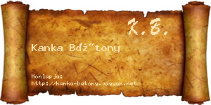 Kanka Bátony névjegykártya